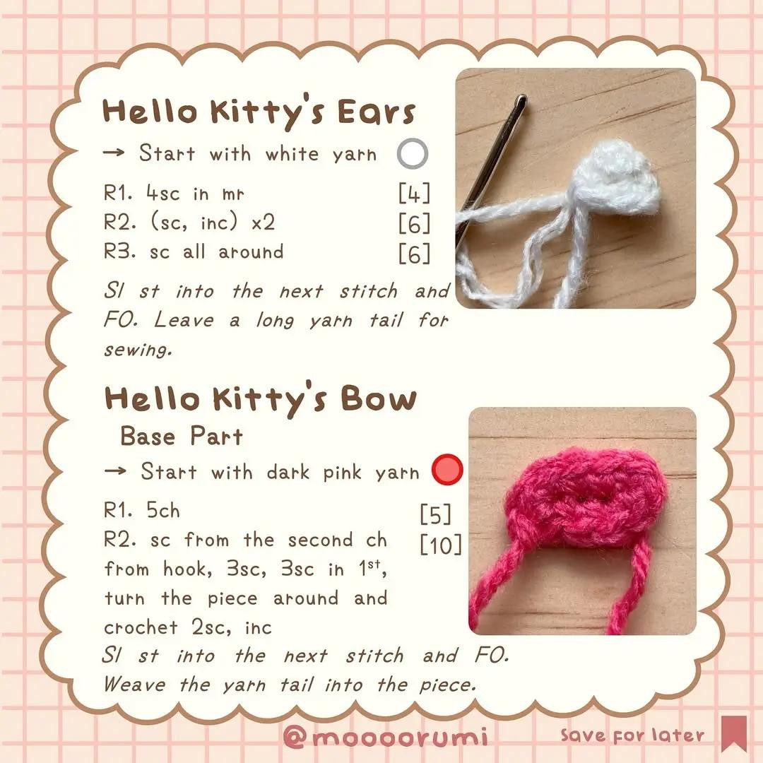 3 in 1 sanrio the meo flowers free pattern