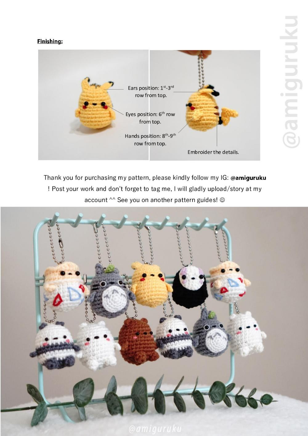 amigurumi pattern of Amiballs 4 in 1