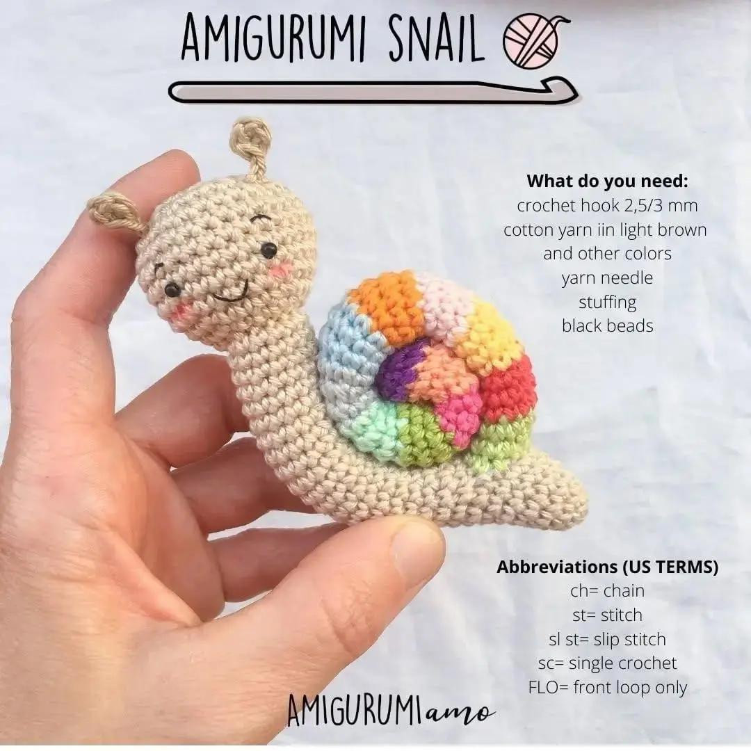 amigurumi snail crochet pattern