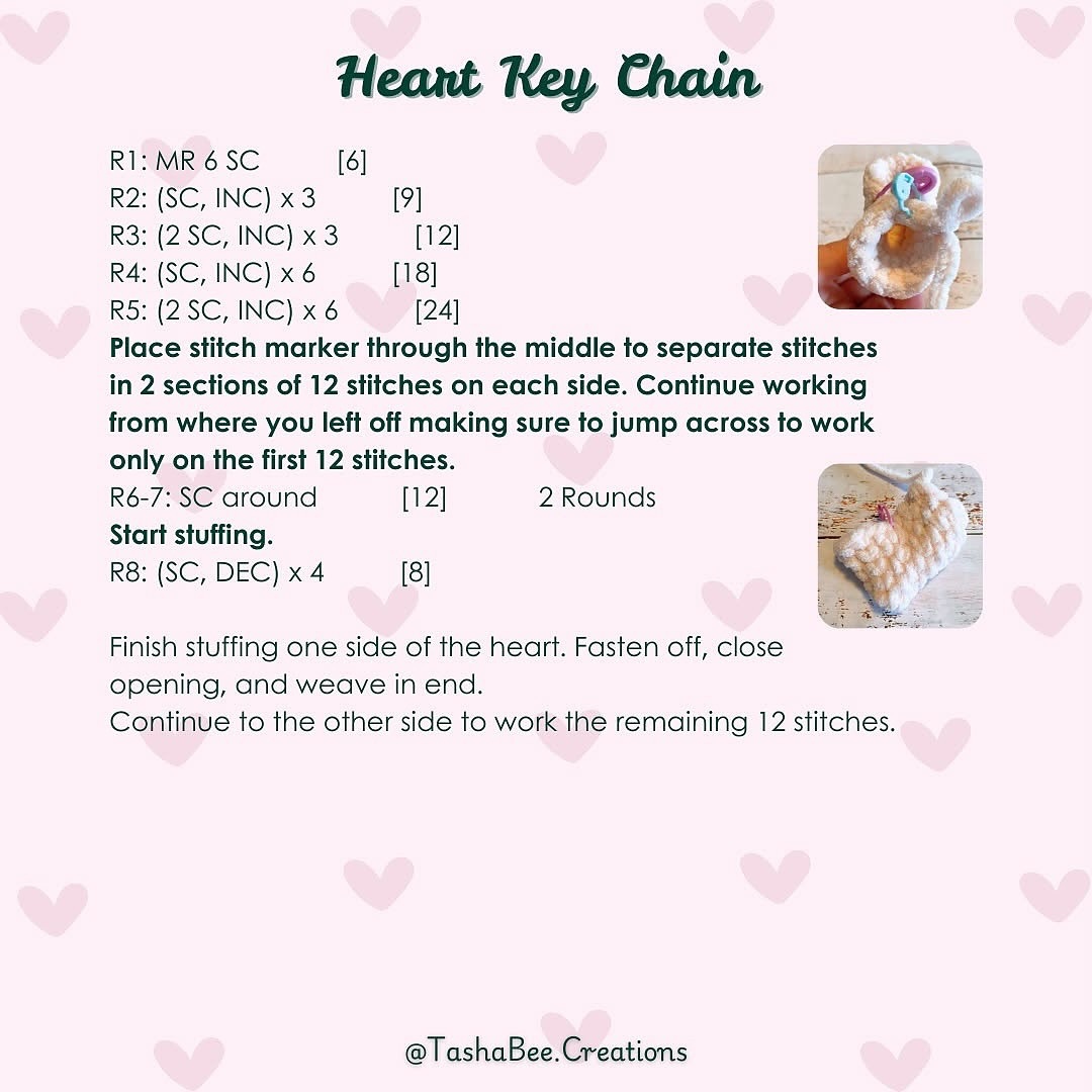 baby lovey a baby potted friends mod heart keychain pattern