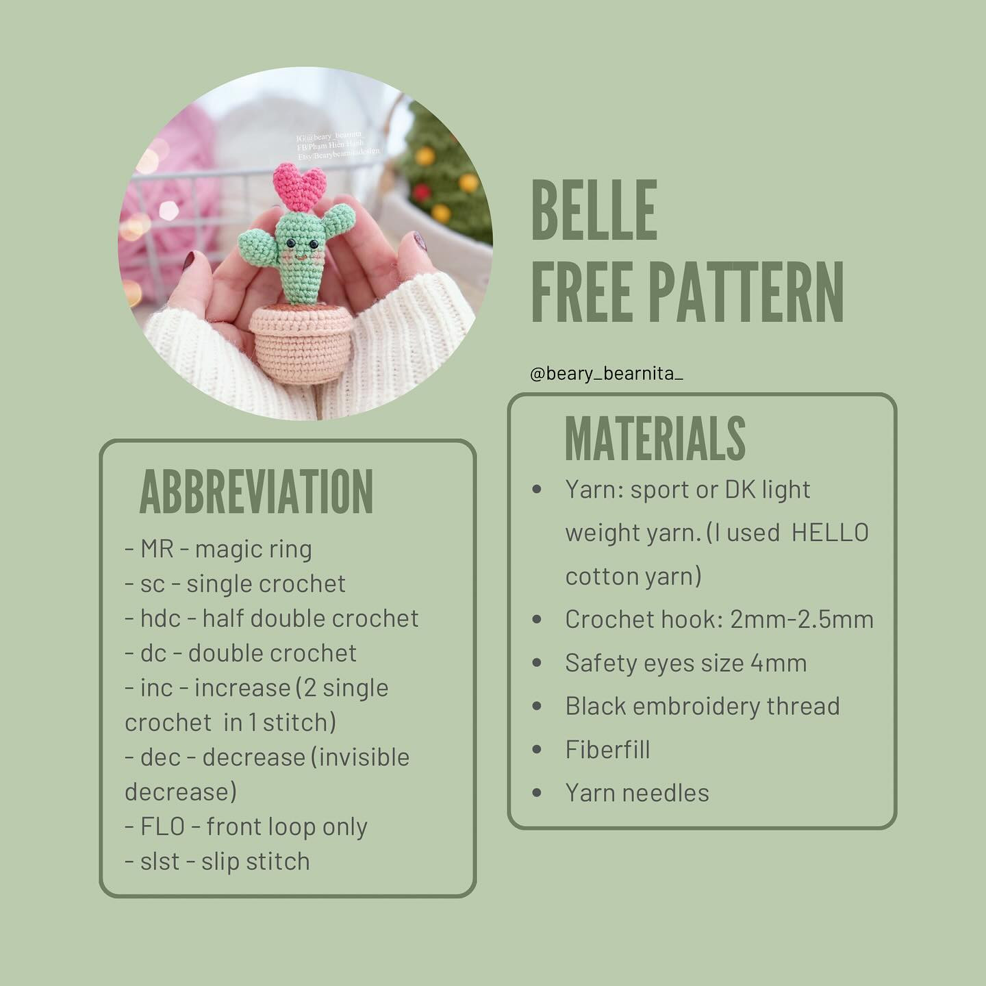 belle free pattern