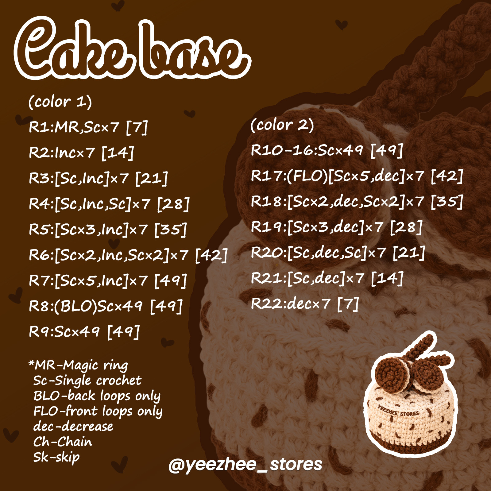 cake base crochet pattern