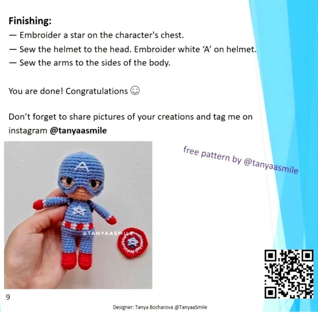 captain america free pattern