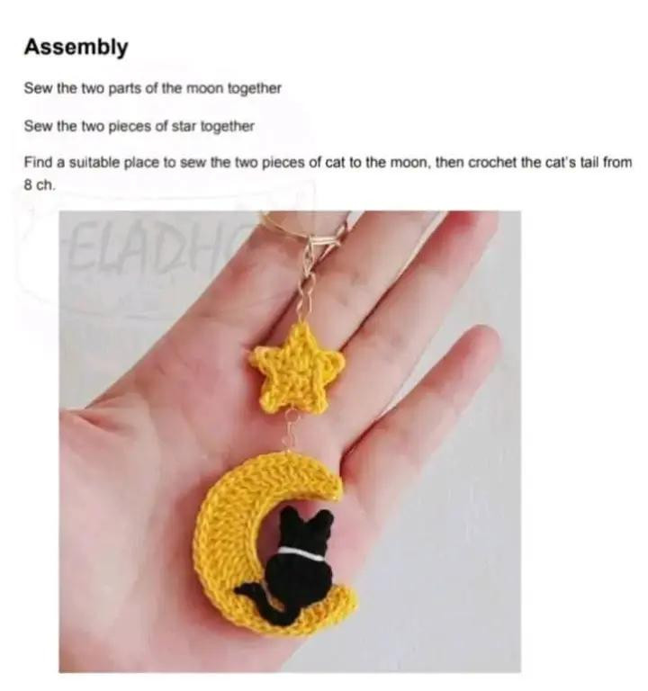 cat keychain free pattern