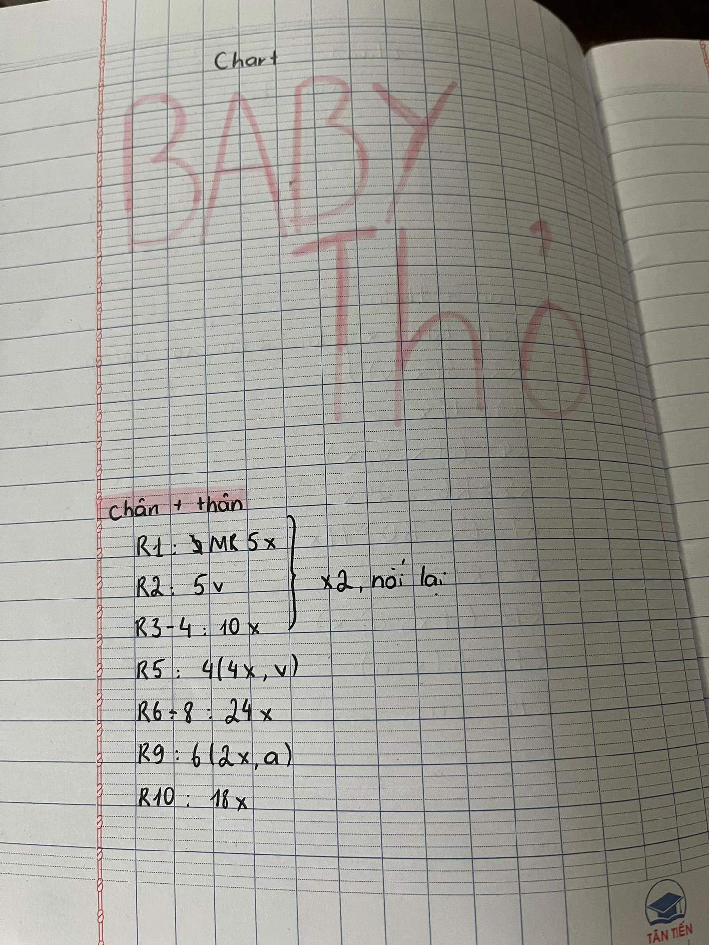 chart baby thỏ