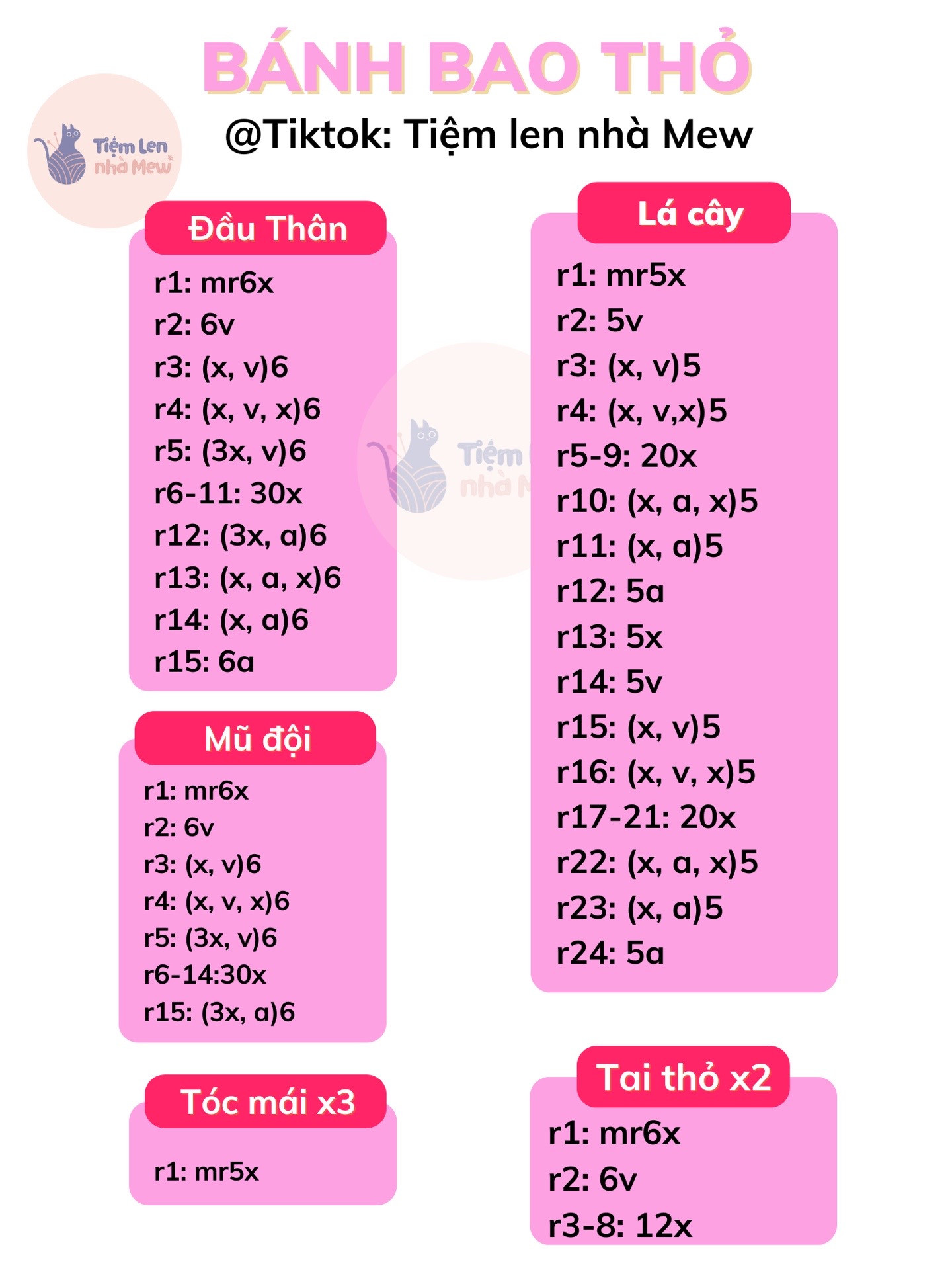 Chart móc bánh bao thỏ