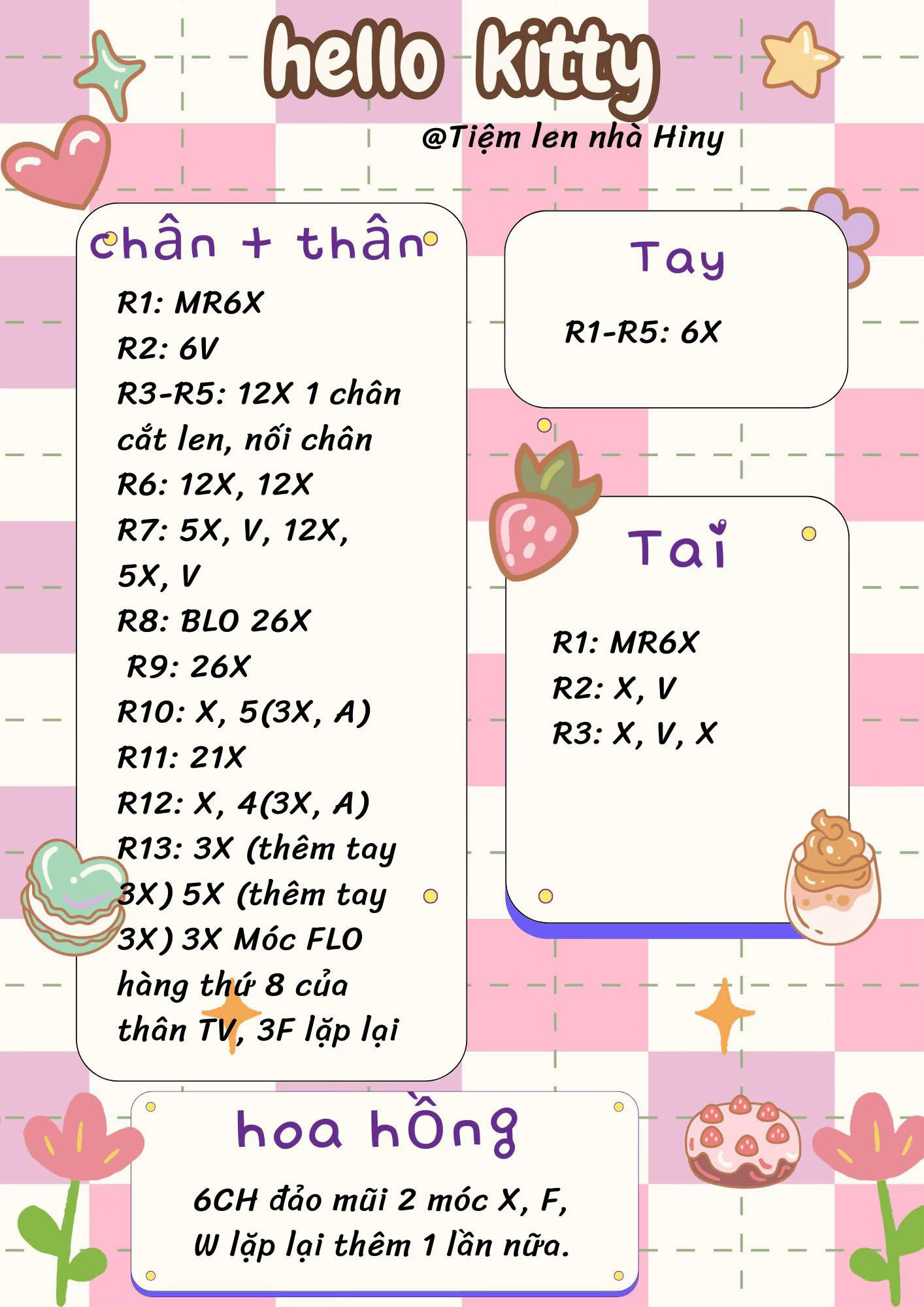 chart móc Hello kitty