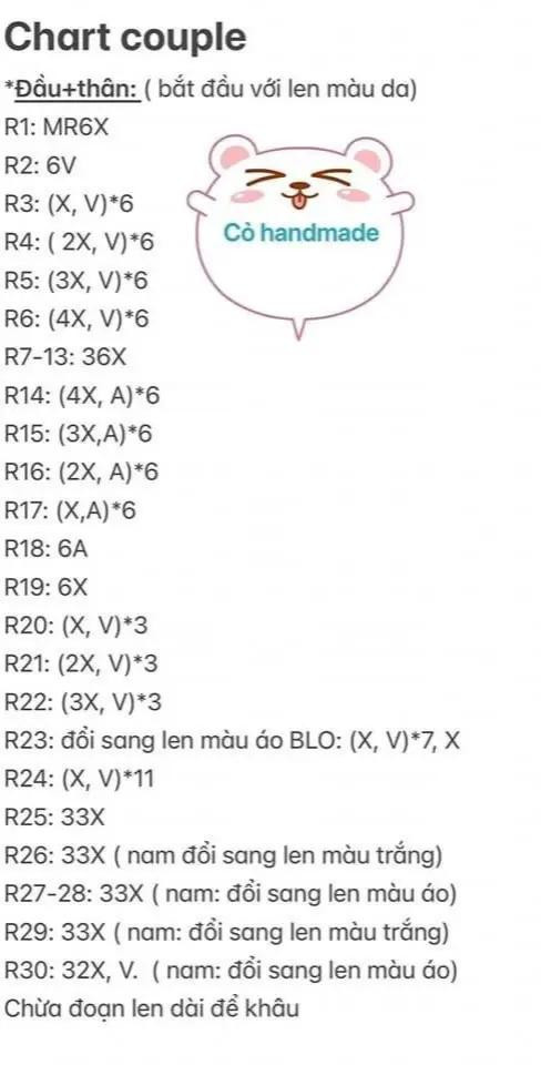 chart móc len couple