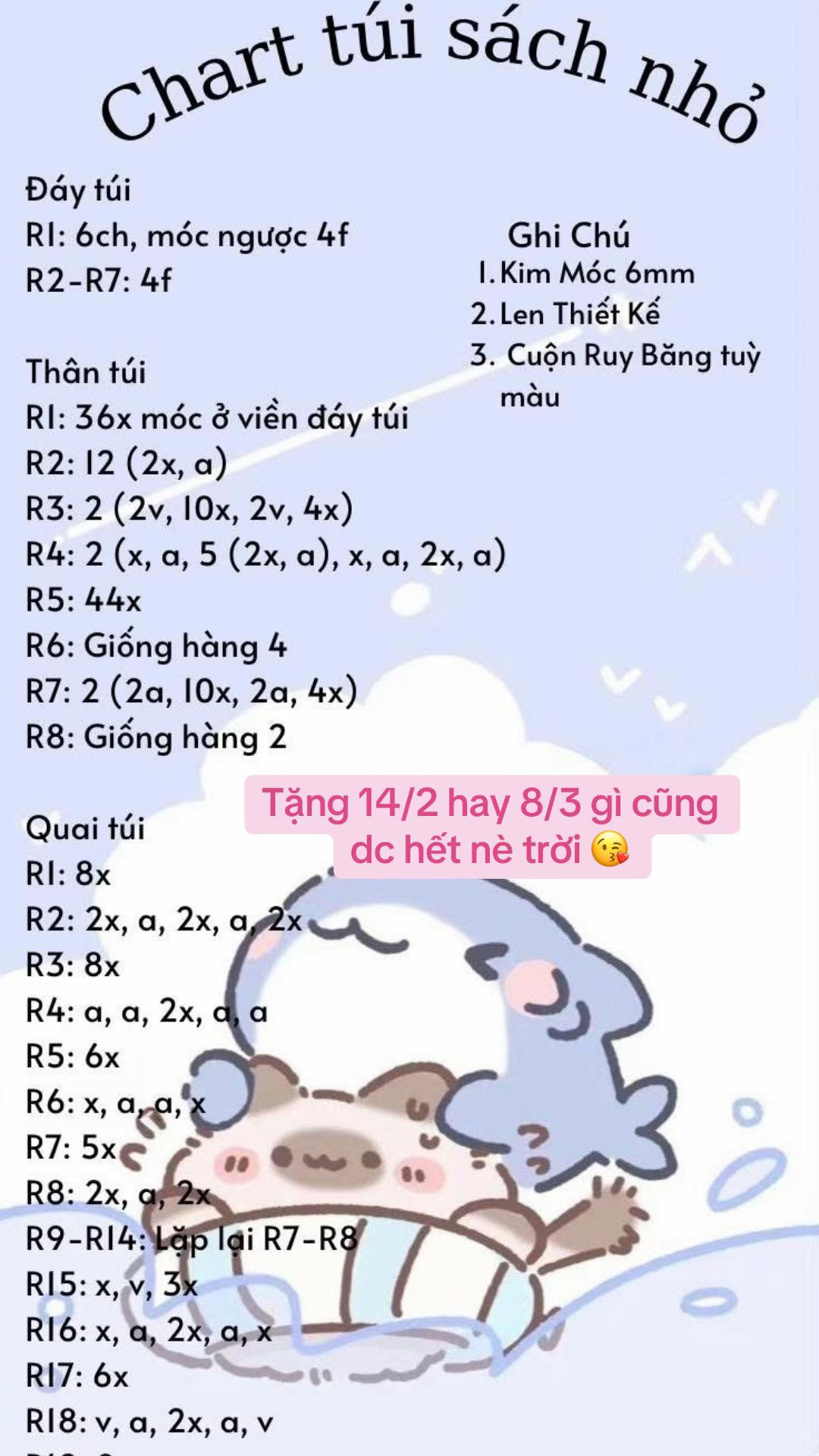 chart túi sách nhỏ