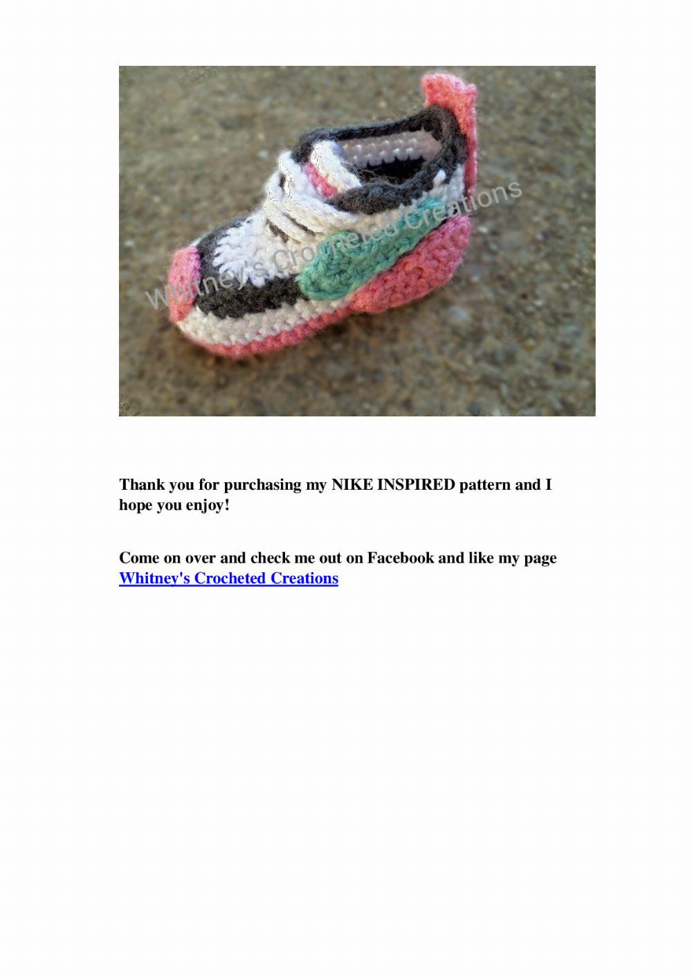 Crochet Nike Inspired shoes pattern