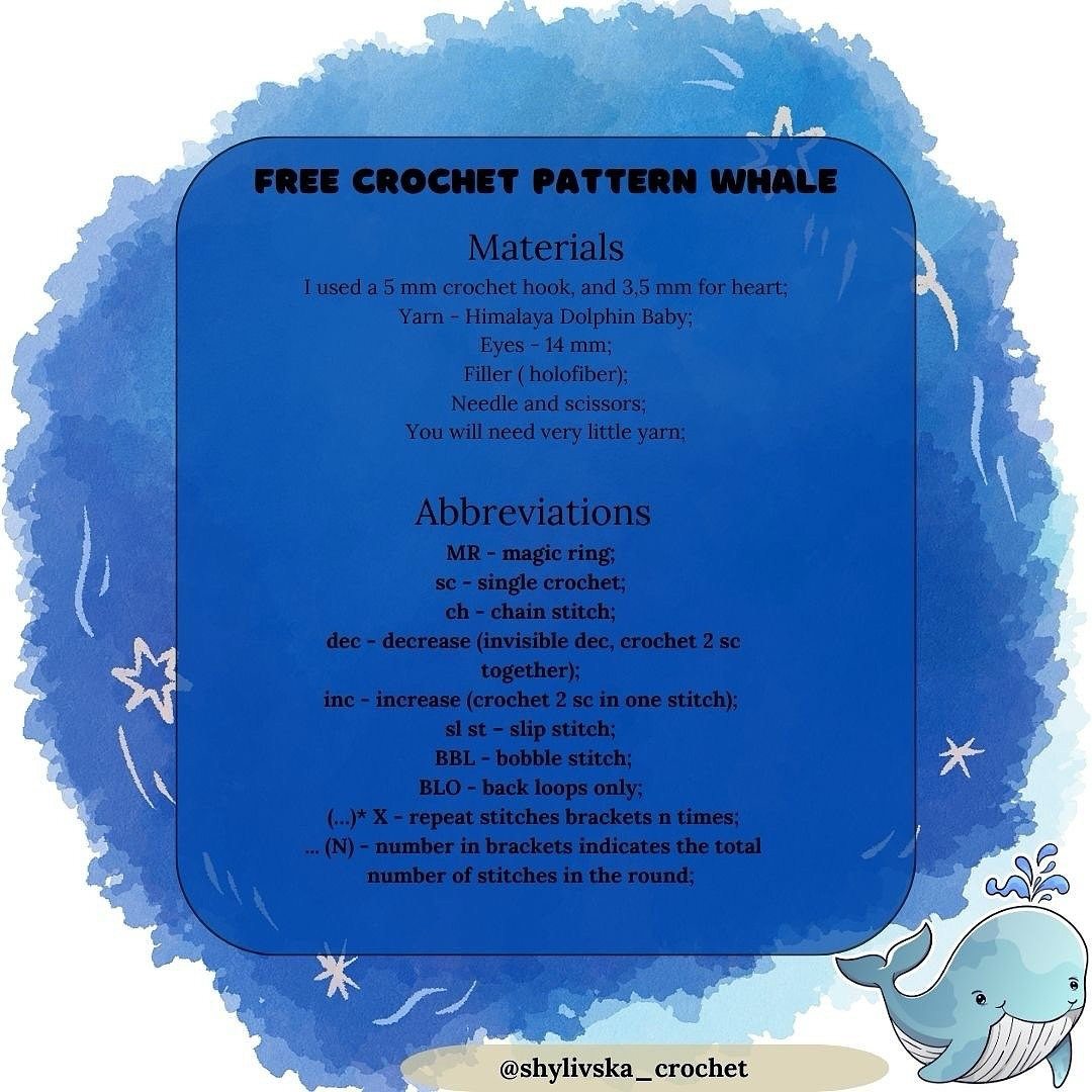 free amigurumi crochet pattern whale