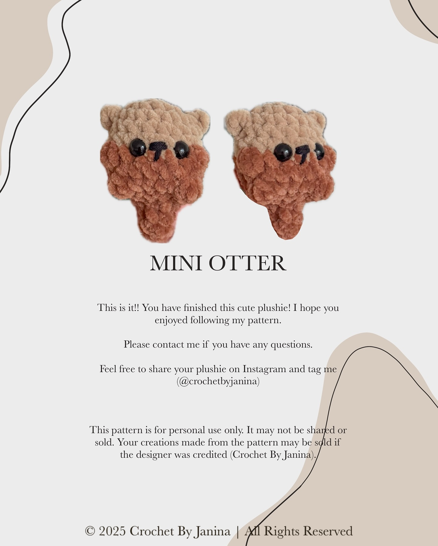 FREE CROCHET PATTERN 🦦 Mini Otter 🫧