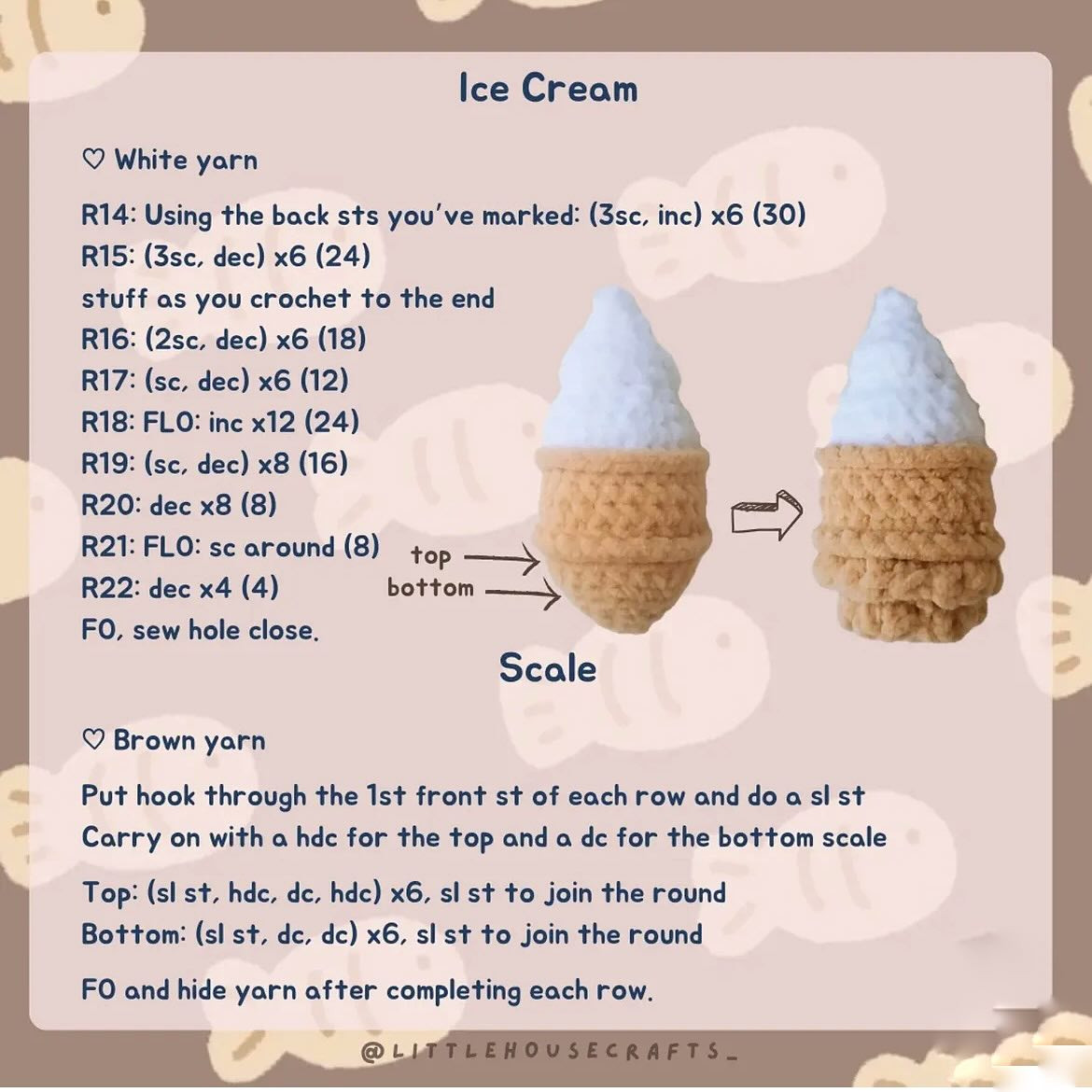 FREE CROCHET PATTERN TAIYAKI ICE CREAM