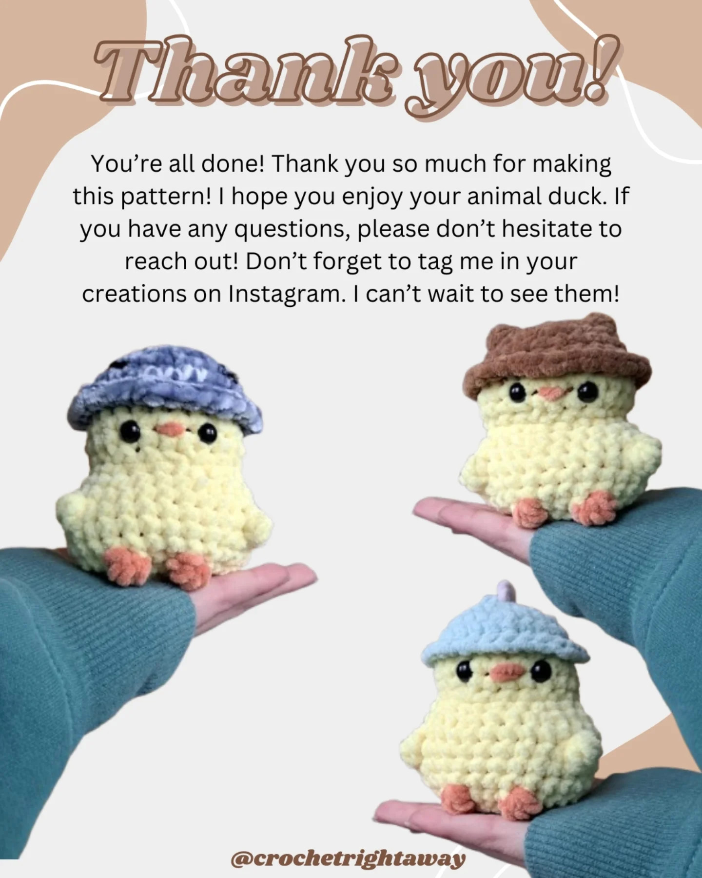 FREE MODIFICATION - Chubby duck animal hats💗