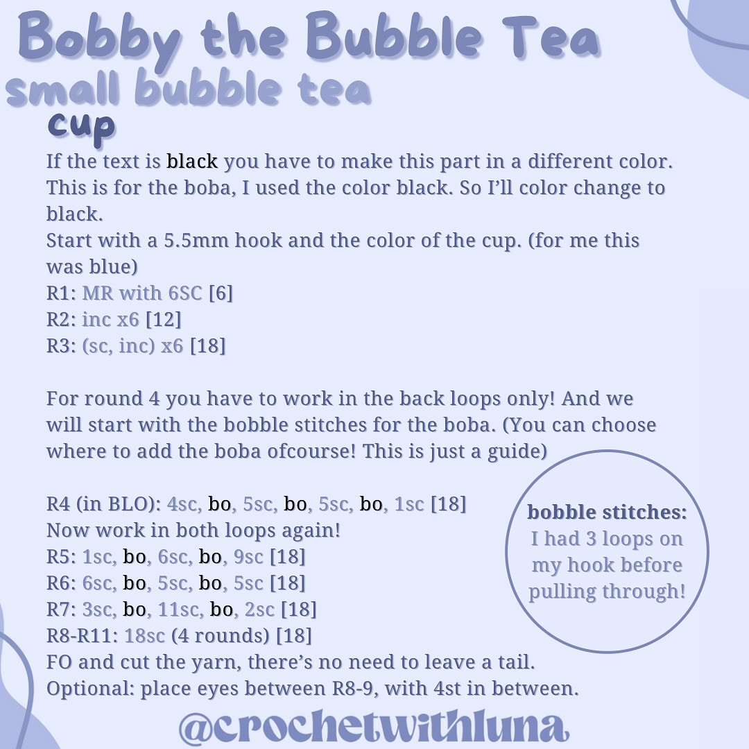 free no sew pattern bobby the bubble tea