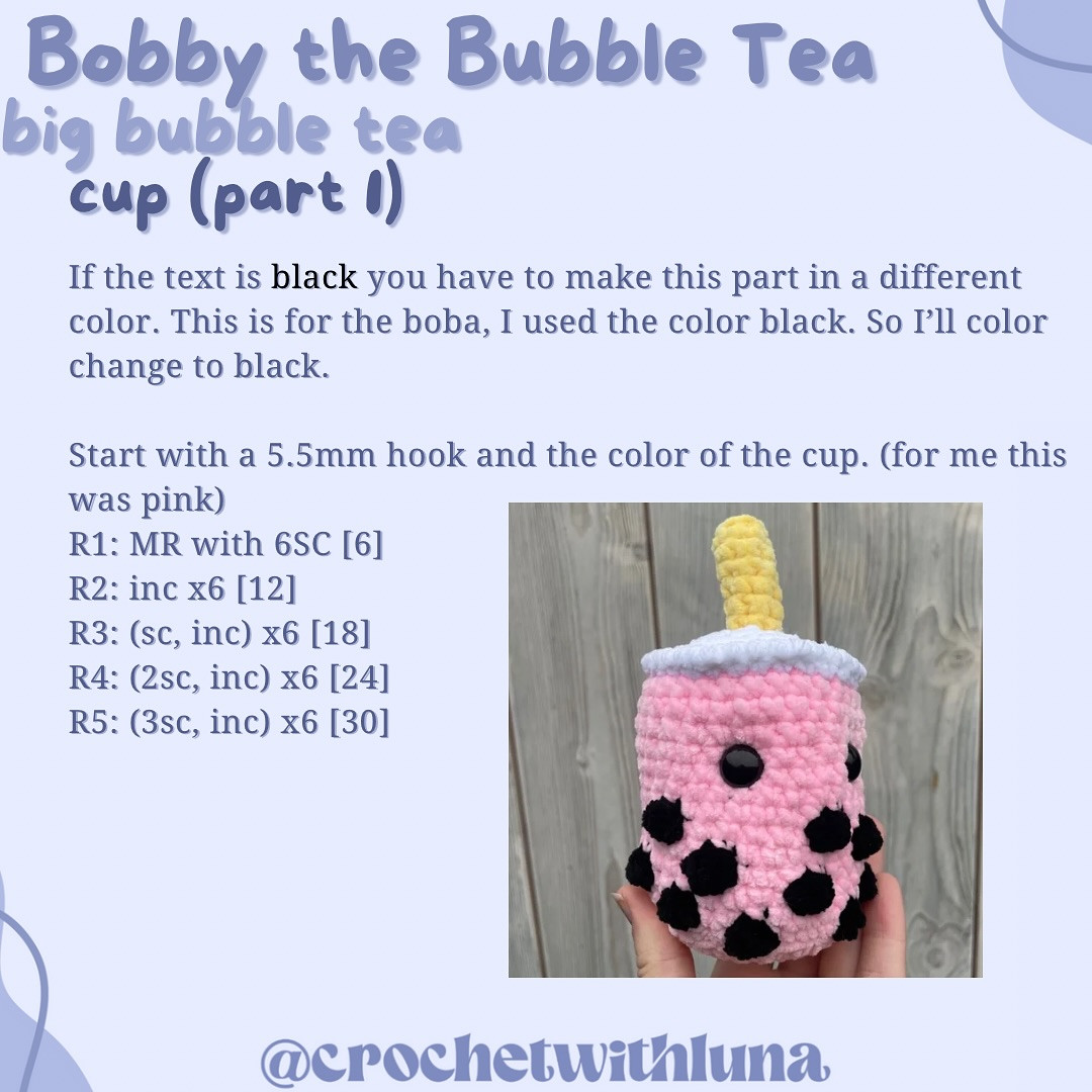 free no sew pattern bobby the bubble tea