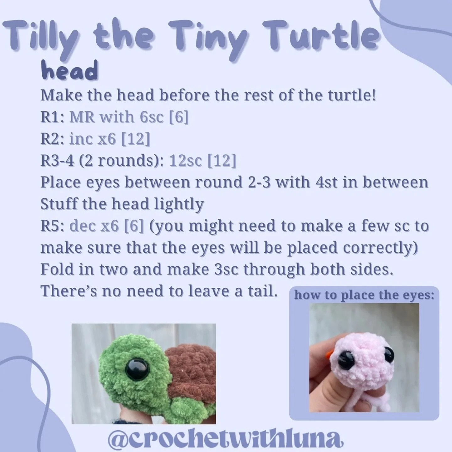 free no sew tilly the tiny turtle