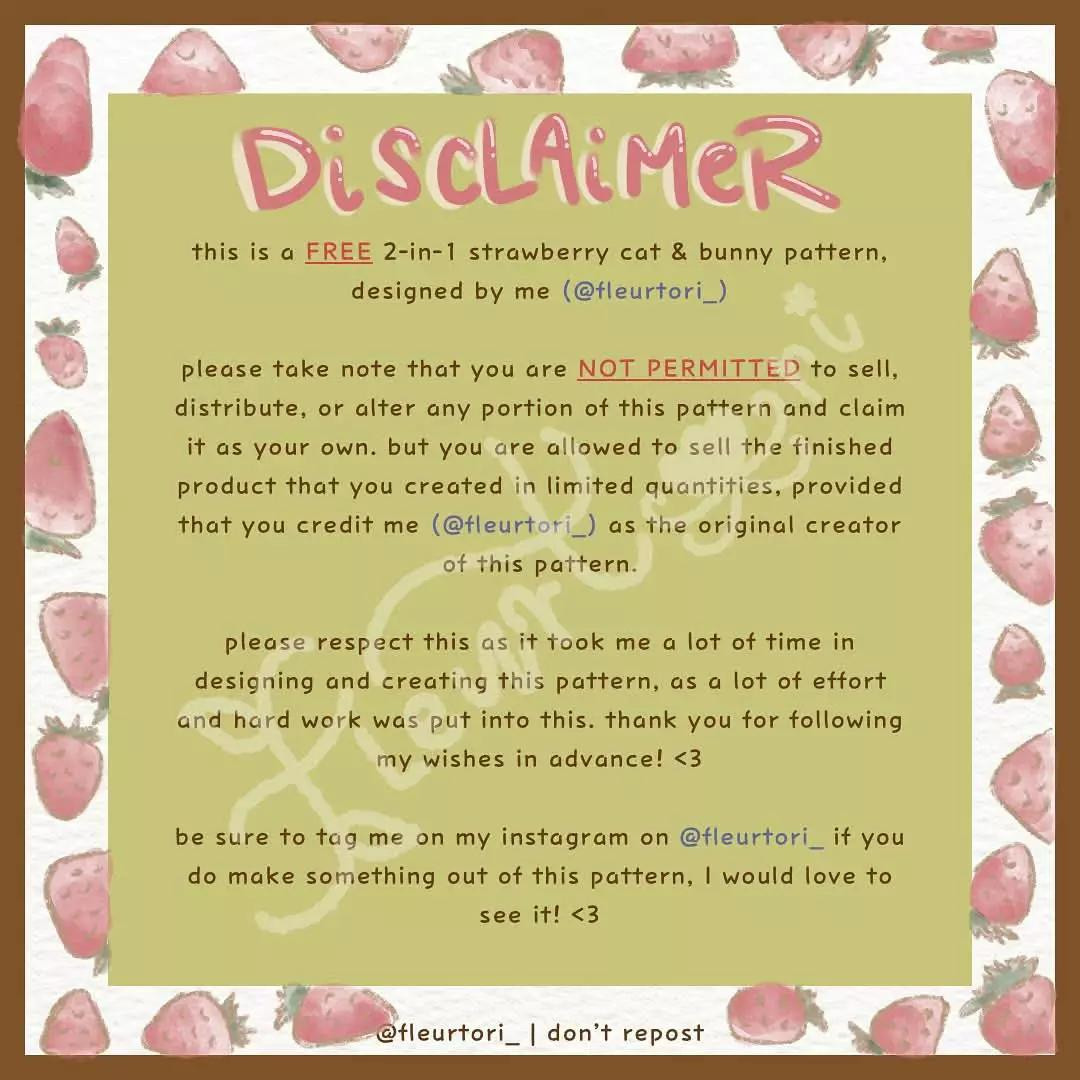 free pattern 2 in 1 strawbunni straw meowry