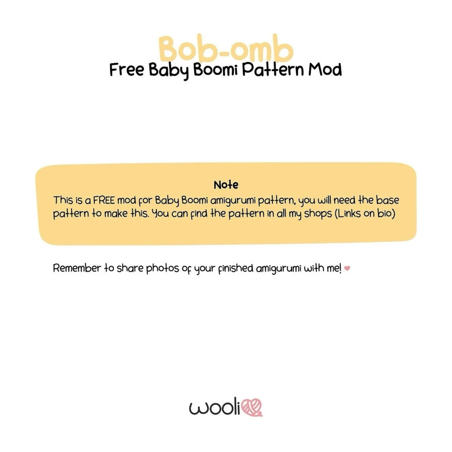 free pattern bob-omb free baby boomi pattern mod