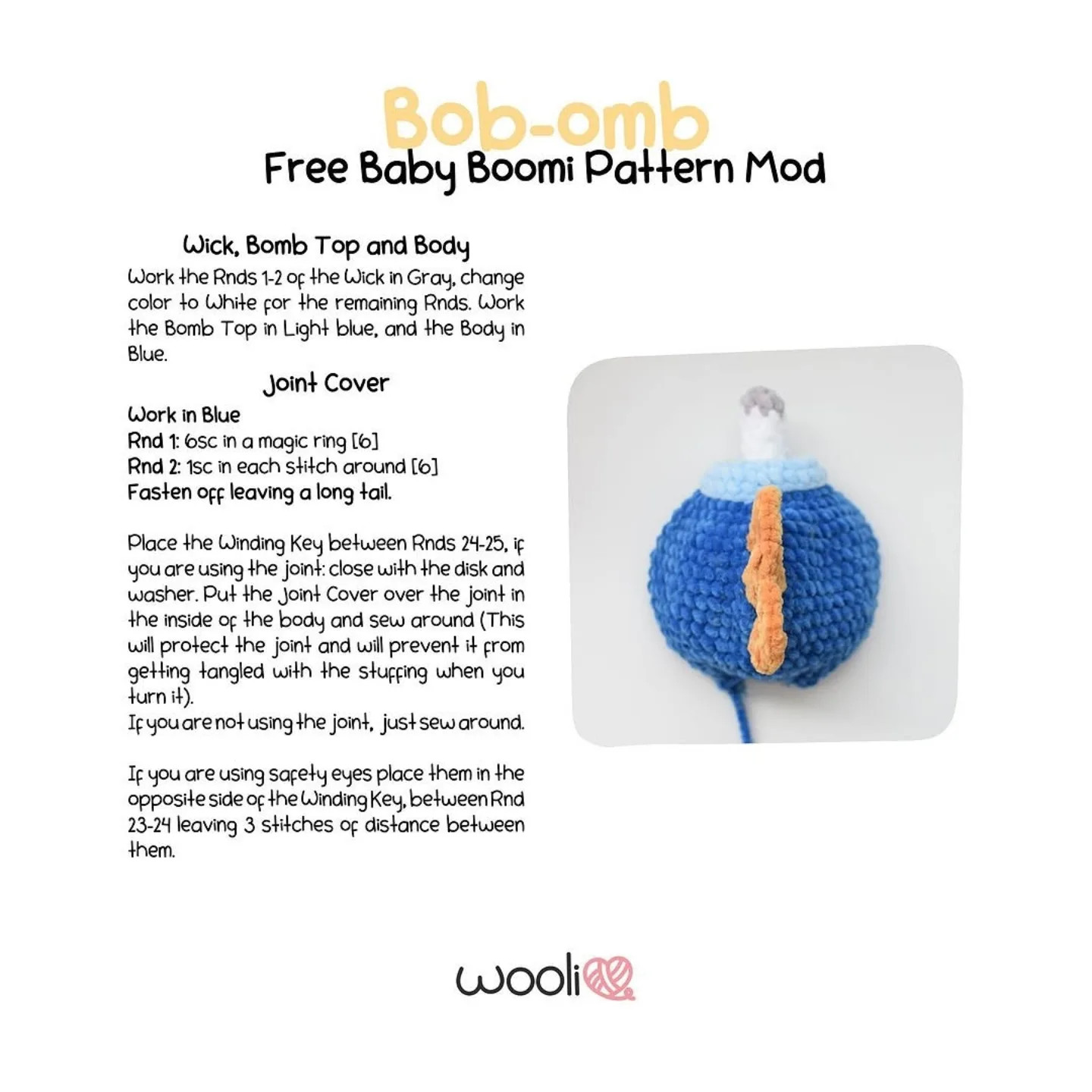 free pattern bob-omb free baby boomi pattern mod