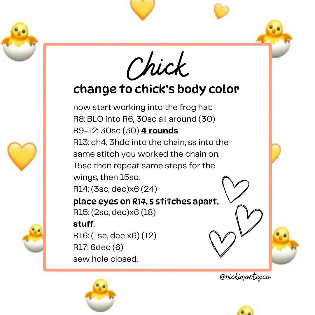 free pattern charlie the chick