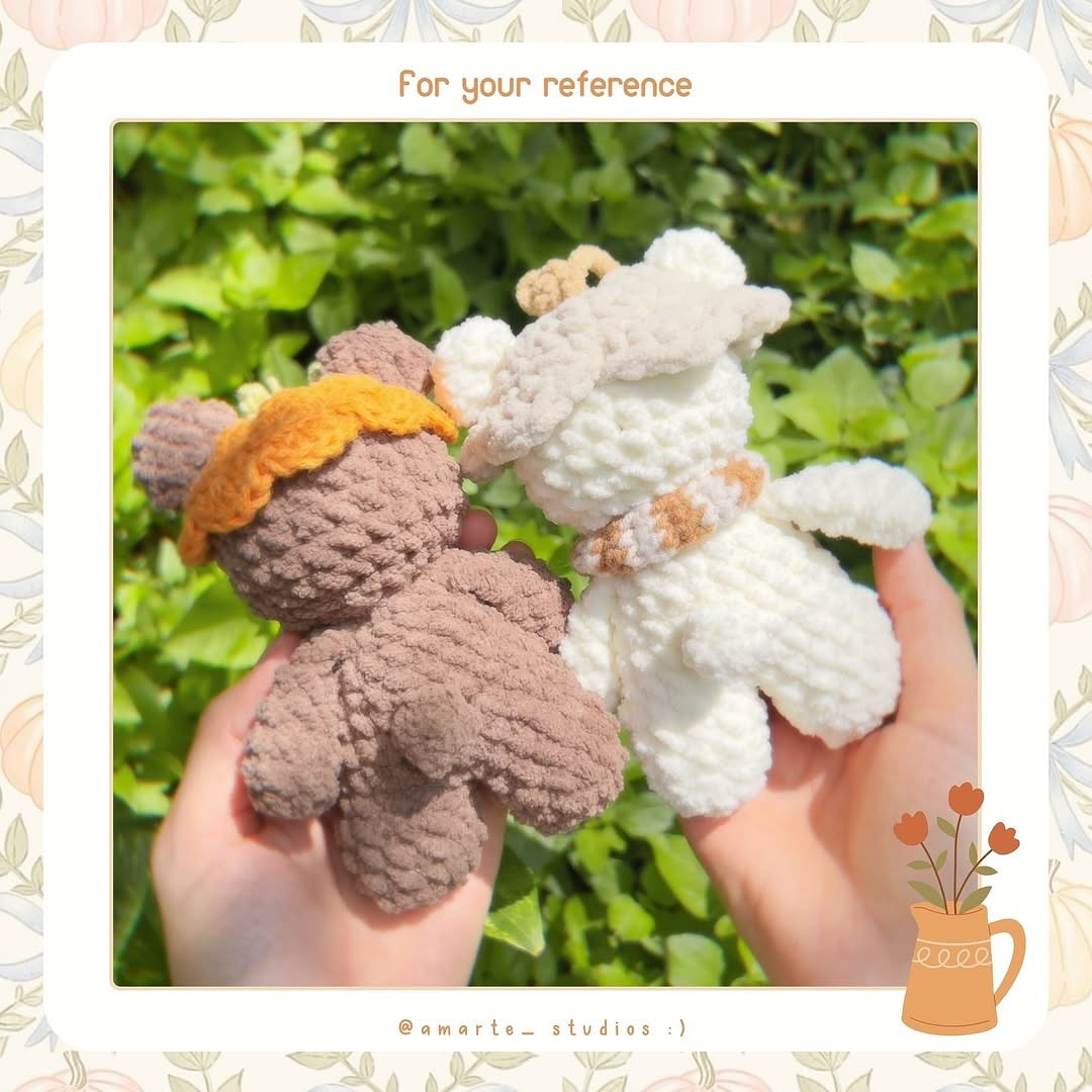 free pattern couple pumpkin bear