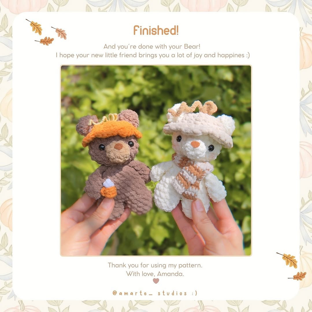 free pattern couple pumpkin bear