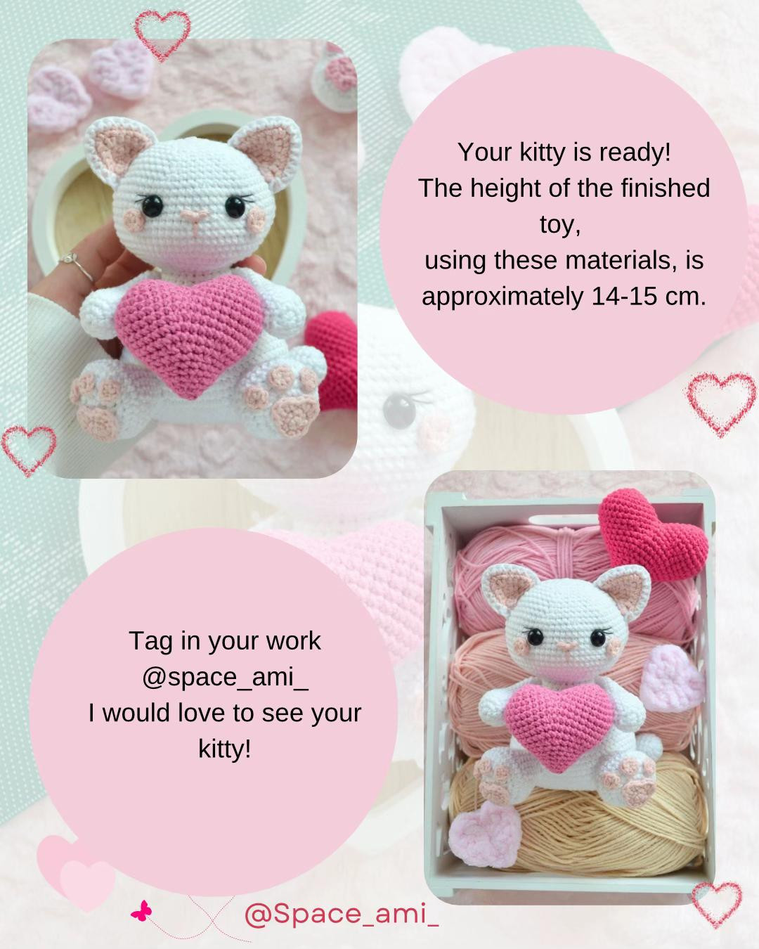 free pattern kitty valentine