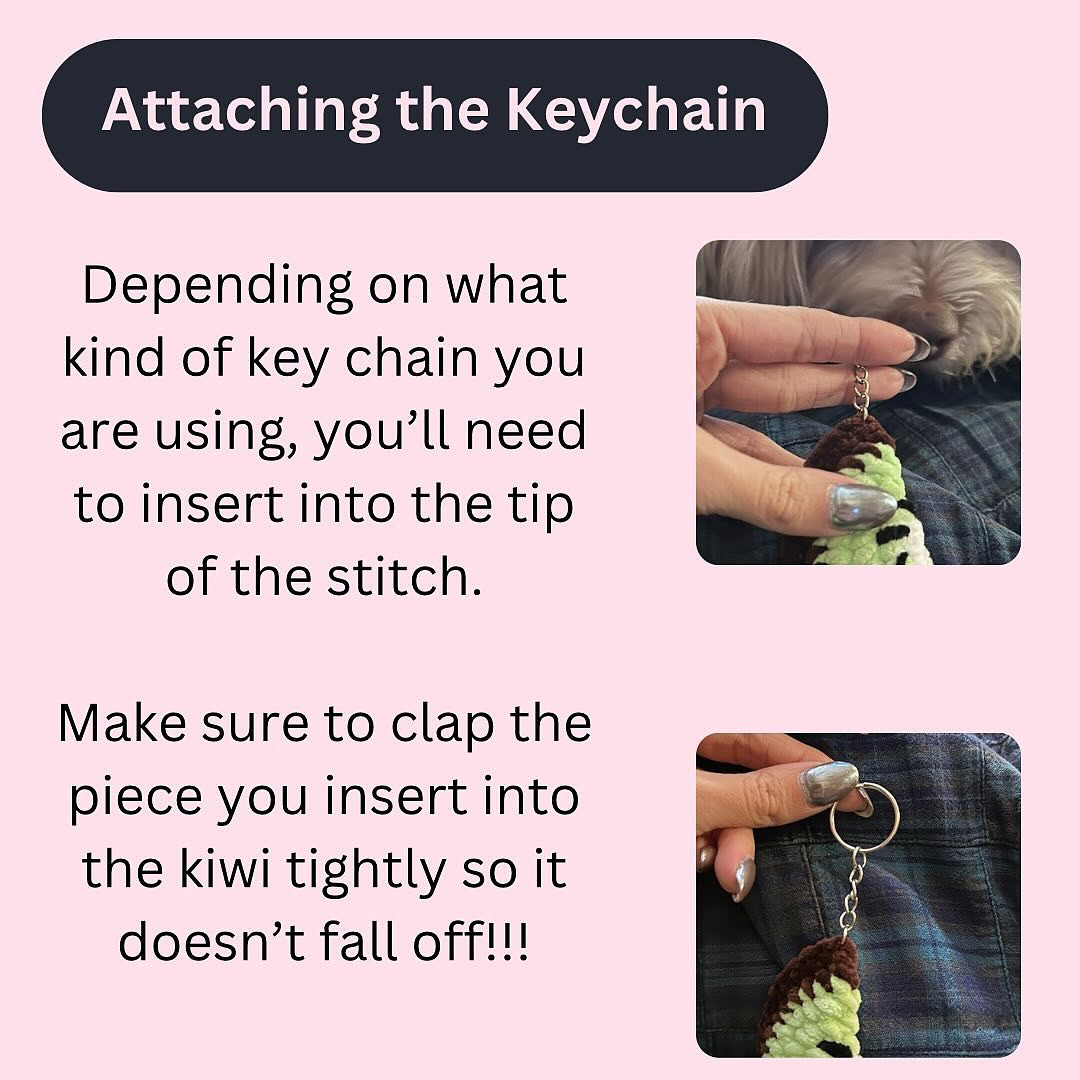 free pattern kiwi keychain