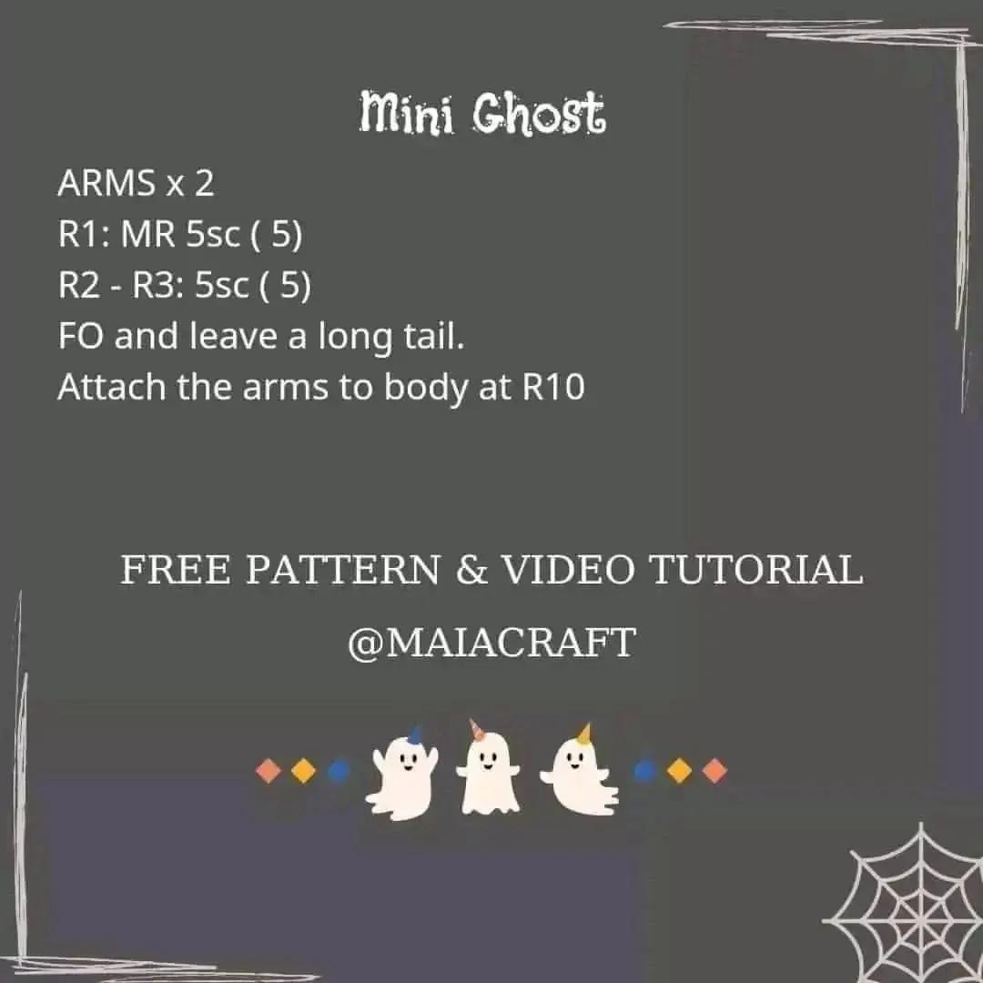 free pattern mini ghost, witch hat