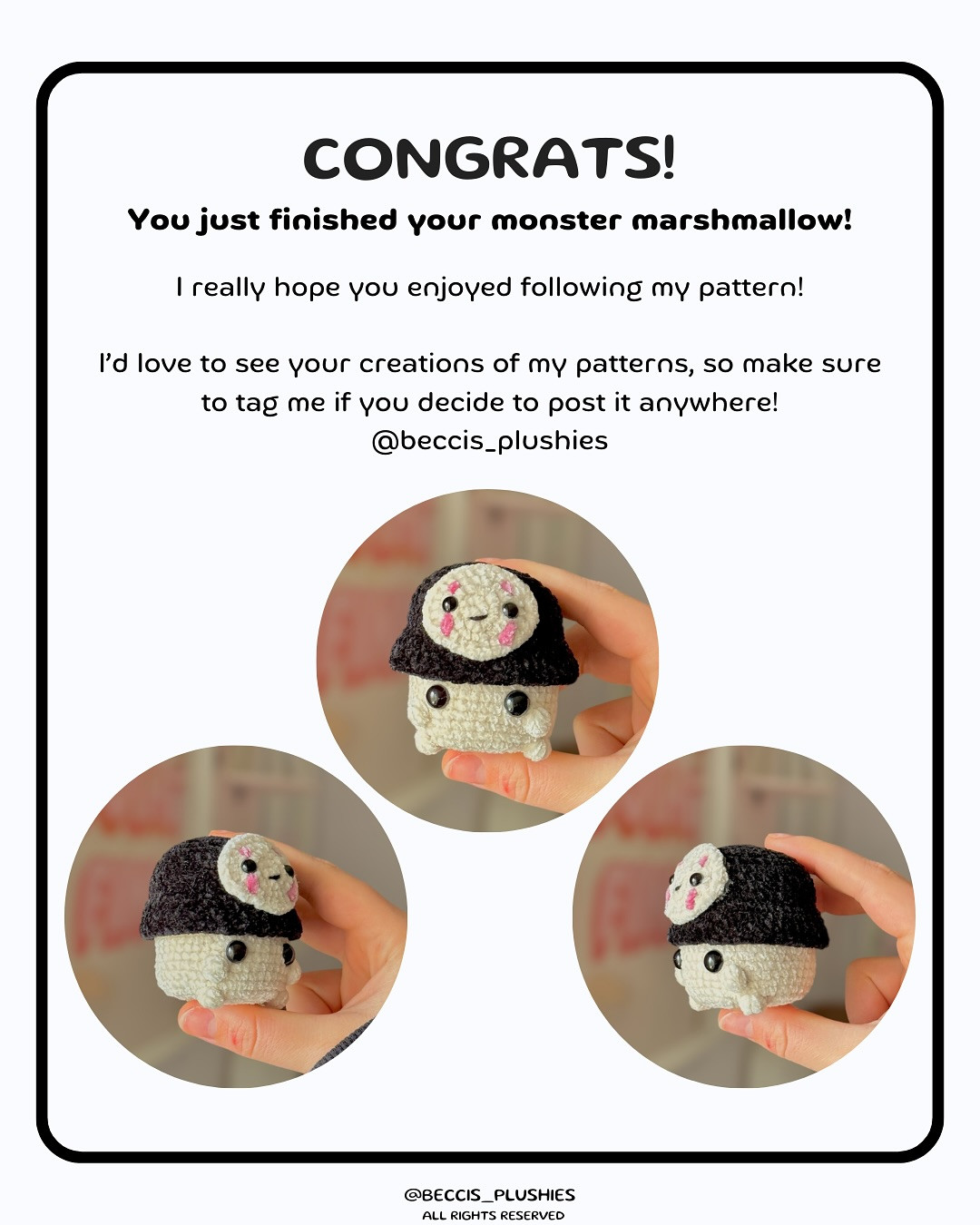 🖤FREE PATTERN | No Face Marshmallow🖤