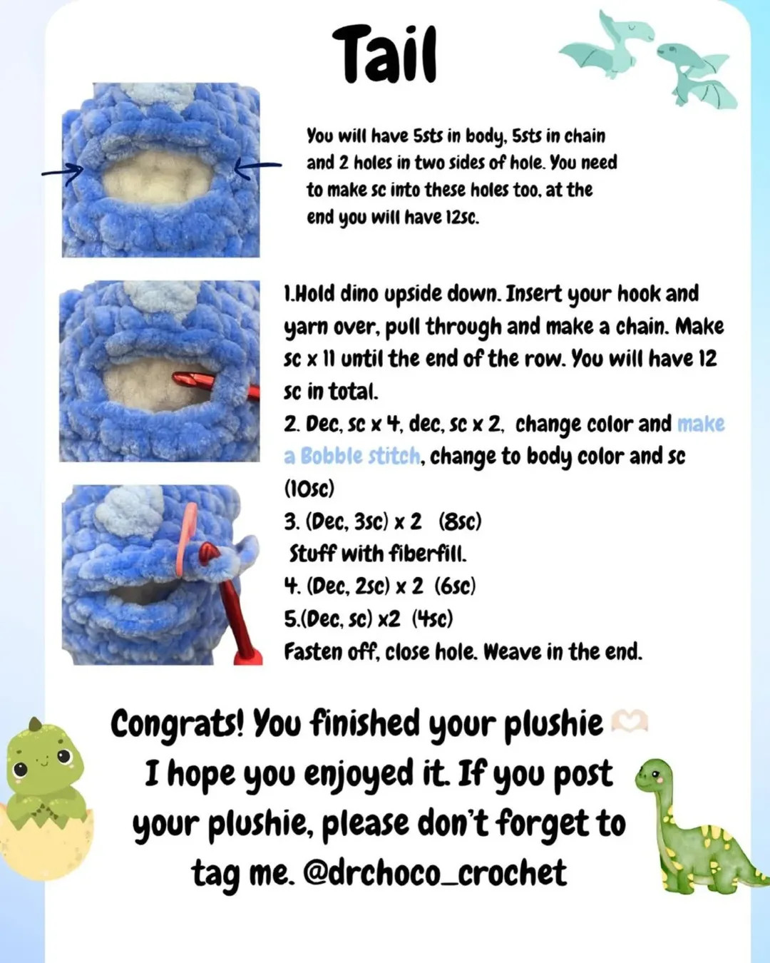 free pattern no sew baby dino