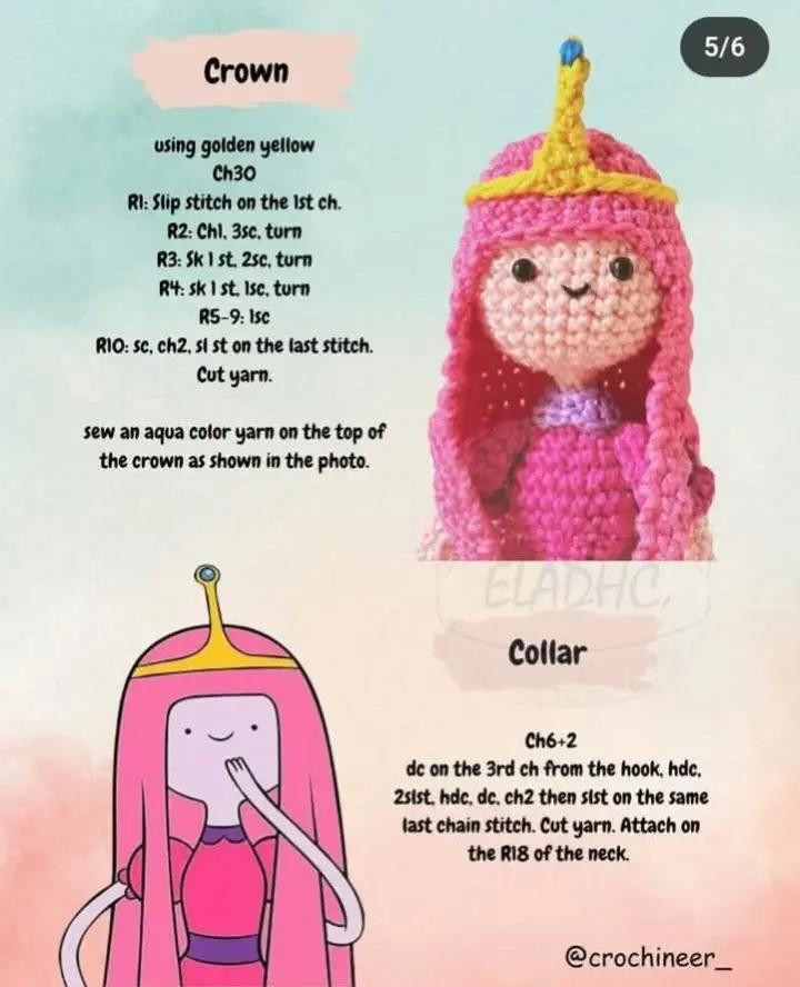 free pattern princess bubblegum