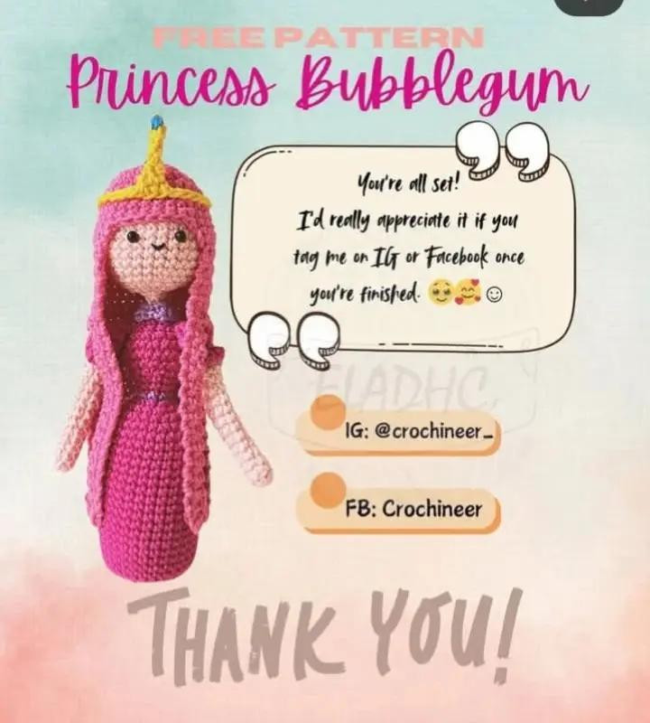 free pattern princess bubblegum