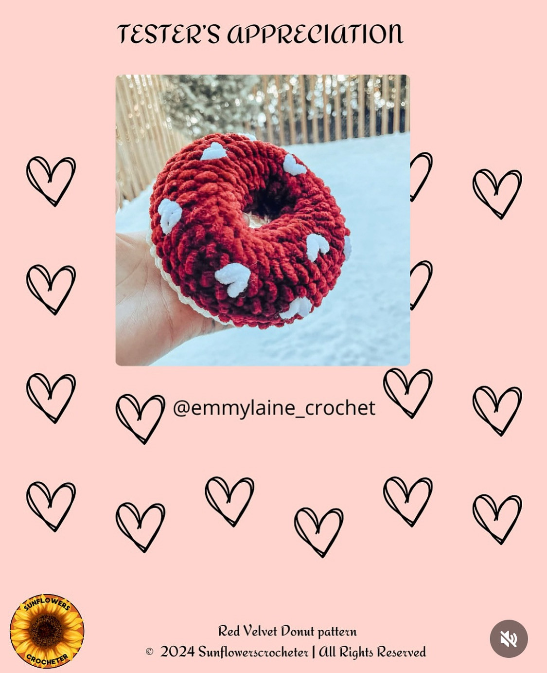 free pattern red velvet donut