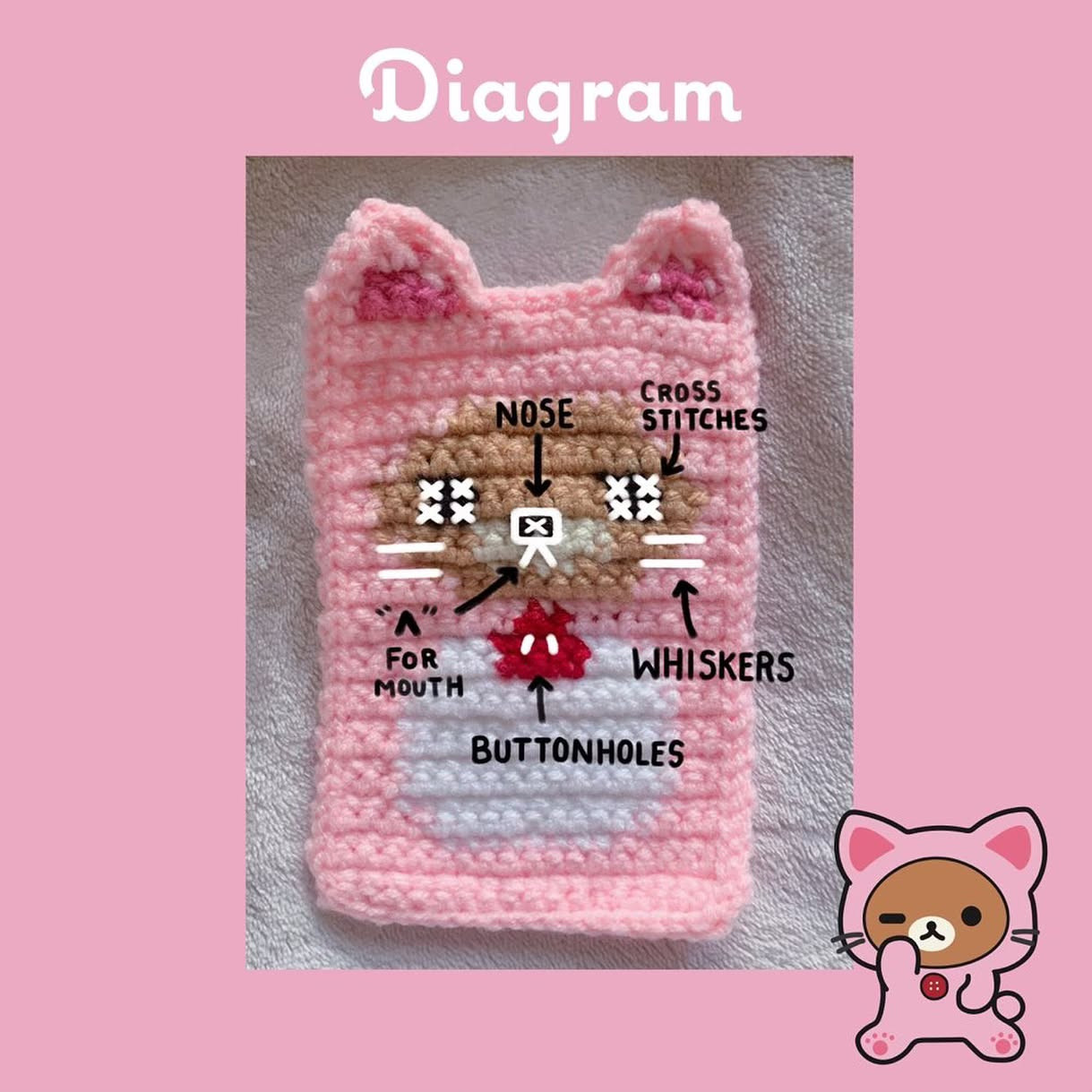 FREE PATTERN: Rilakkuma Cat Tapestry ⋆ ˚｡⋆୨୧˚