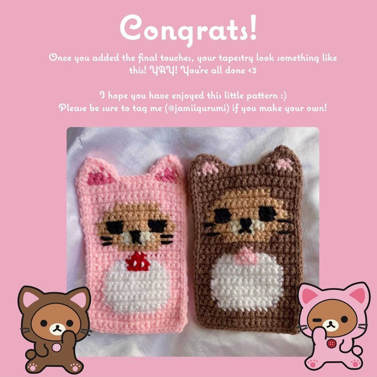 FREE PATTERN: Rilakkuma Cat Tapestry ⋆ ˚｡⋆୨୧˚