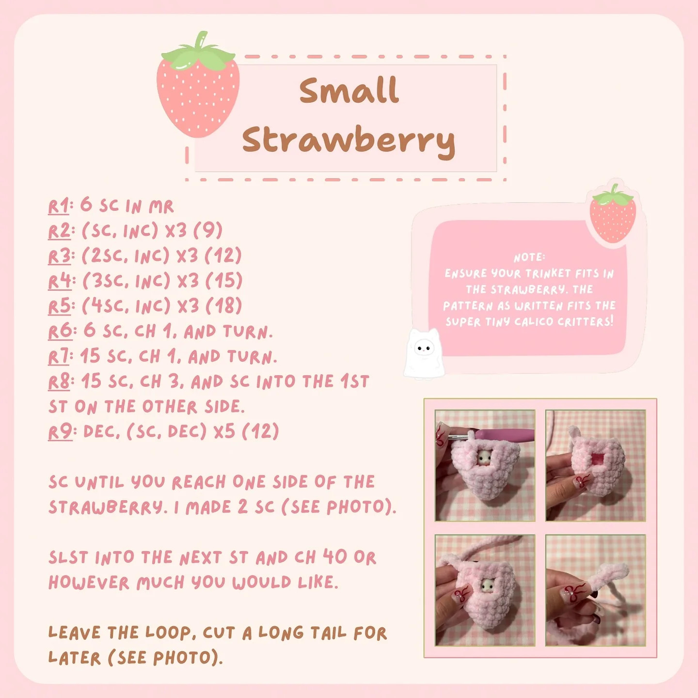 free pattern strawberry trinket  holder