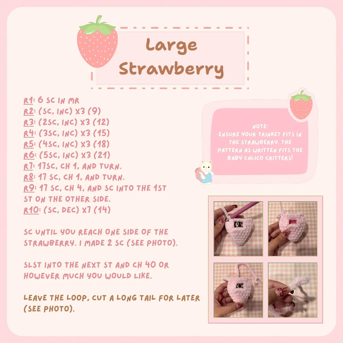 free pattern strawberry trinket  holder