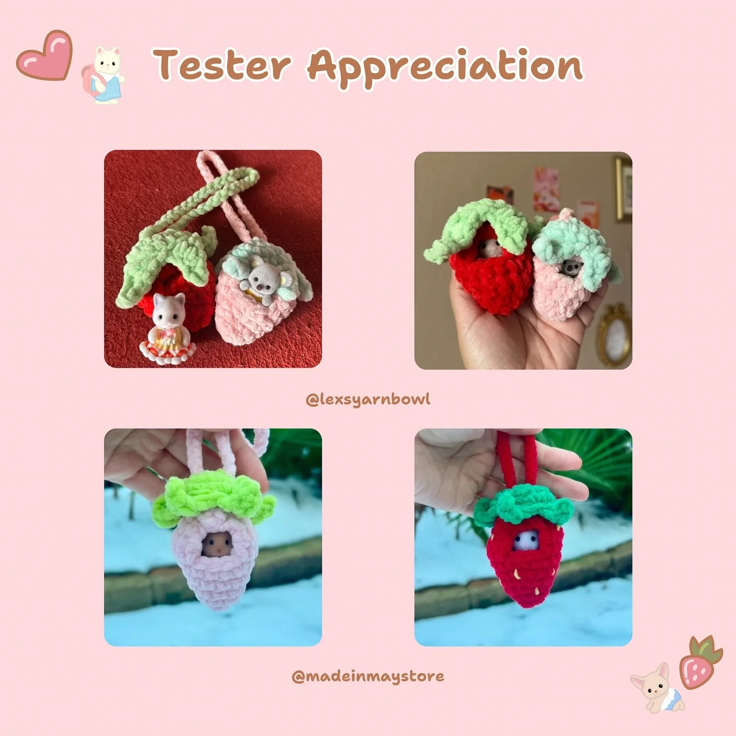 free pattern strawberry trinket  holder