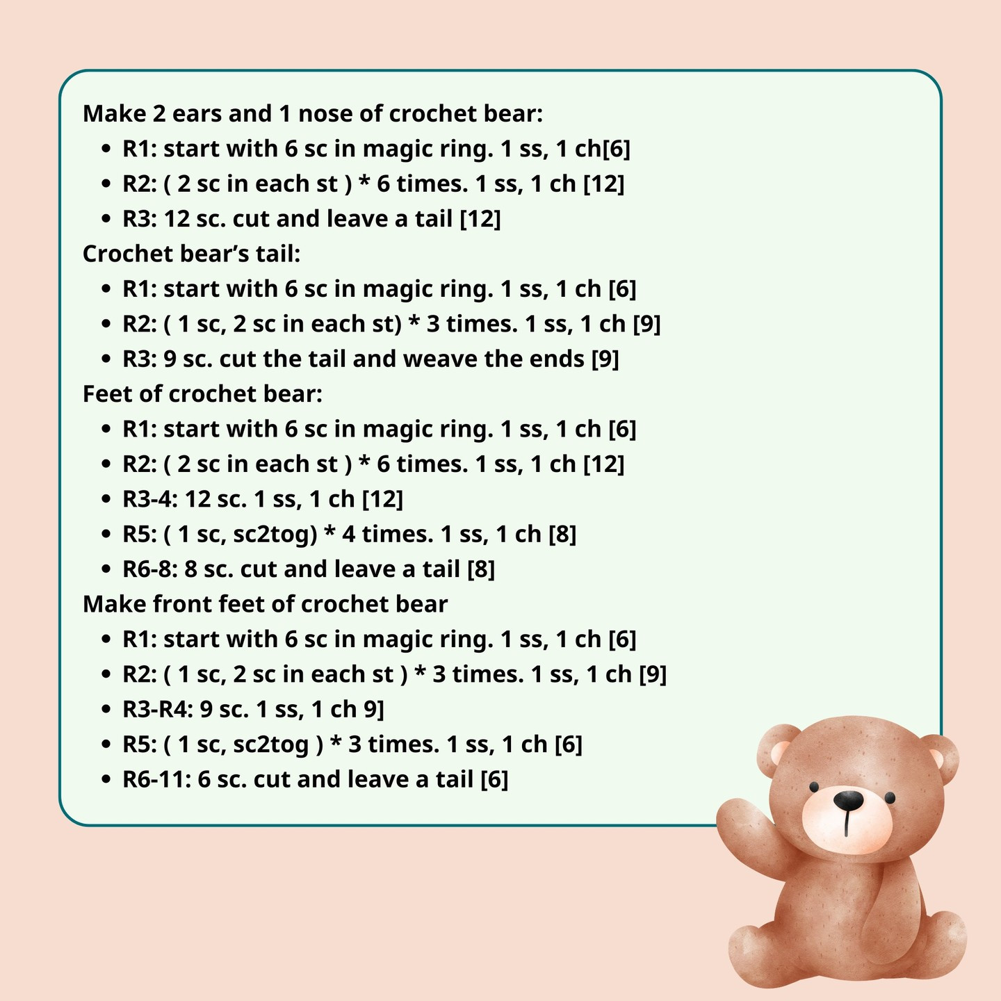 free pattern teddy