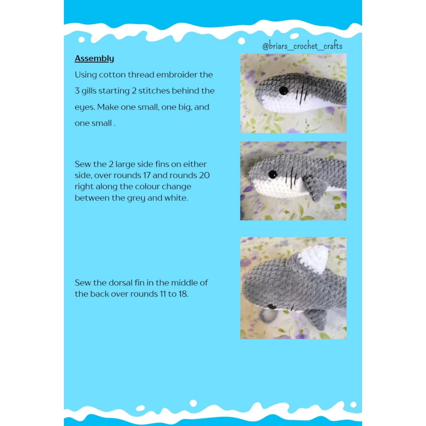 free pattern white tip shark