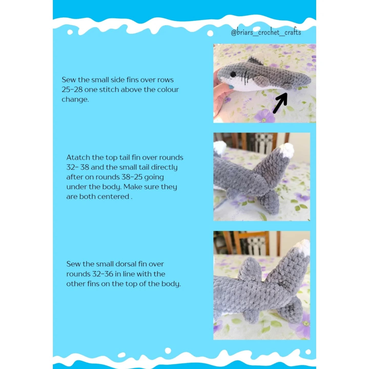 free pattern white tip shark