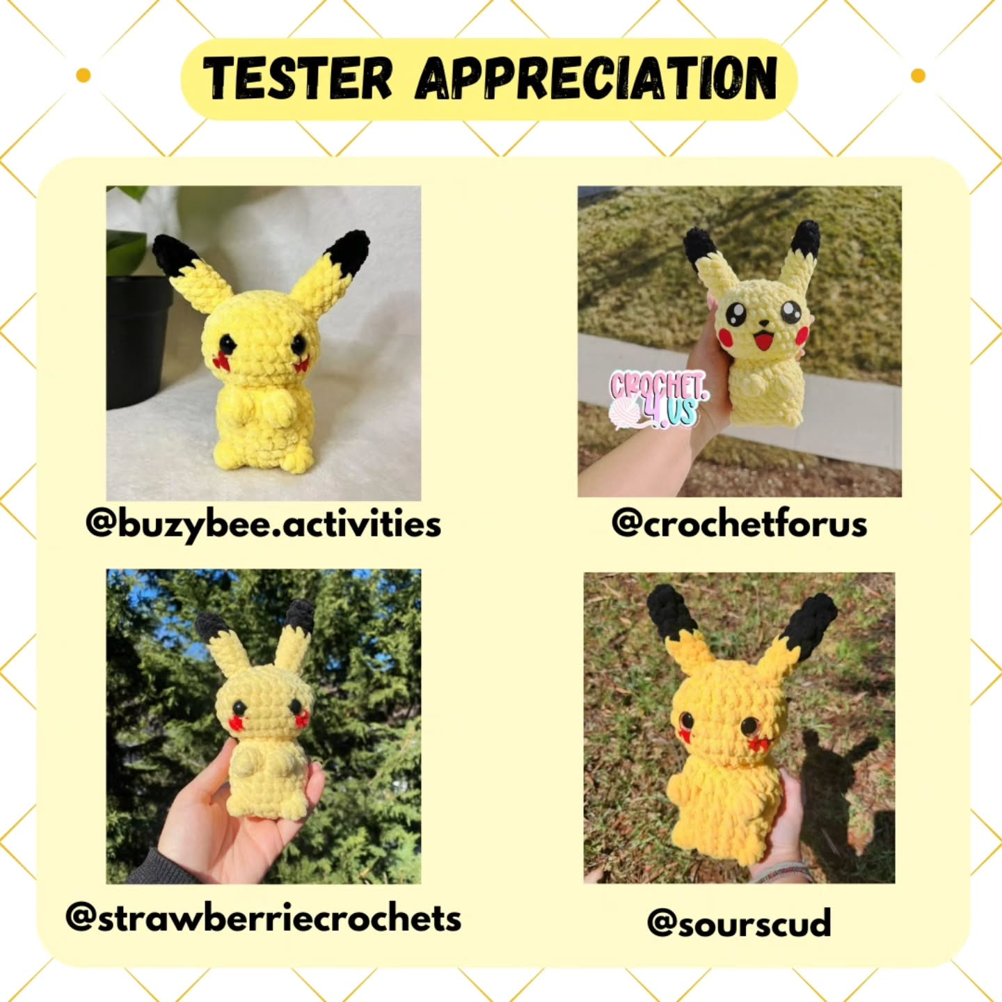 Free Pikachu Pattern low sew