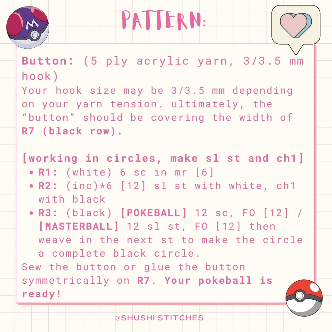 ✨️FREE POKEBALL + MASTERBALL CROCHET PATTERN BUNDLE ✨️