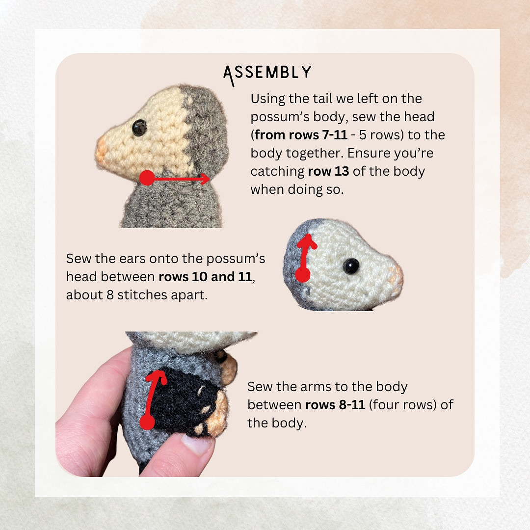 ✨ FREE POSSUM CROCHET PATTERN ✨