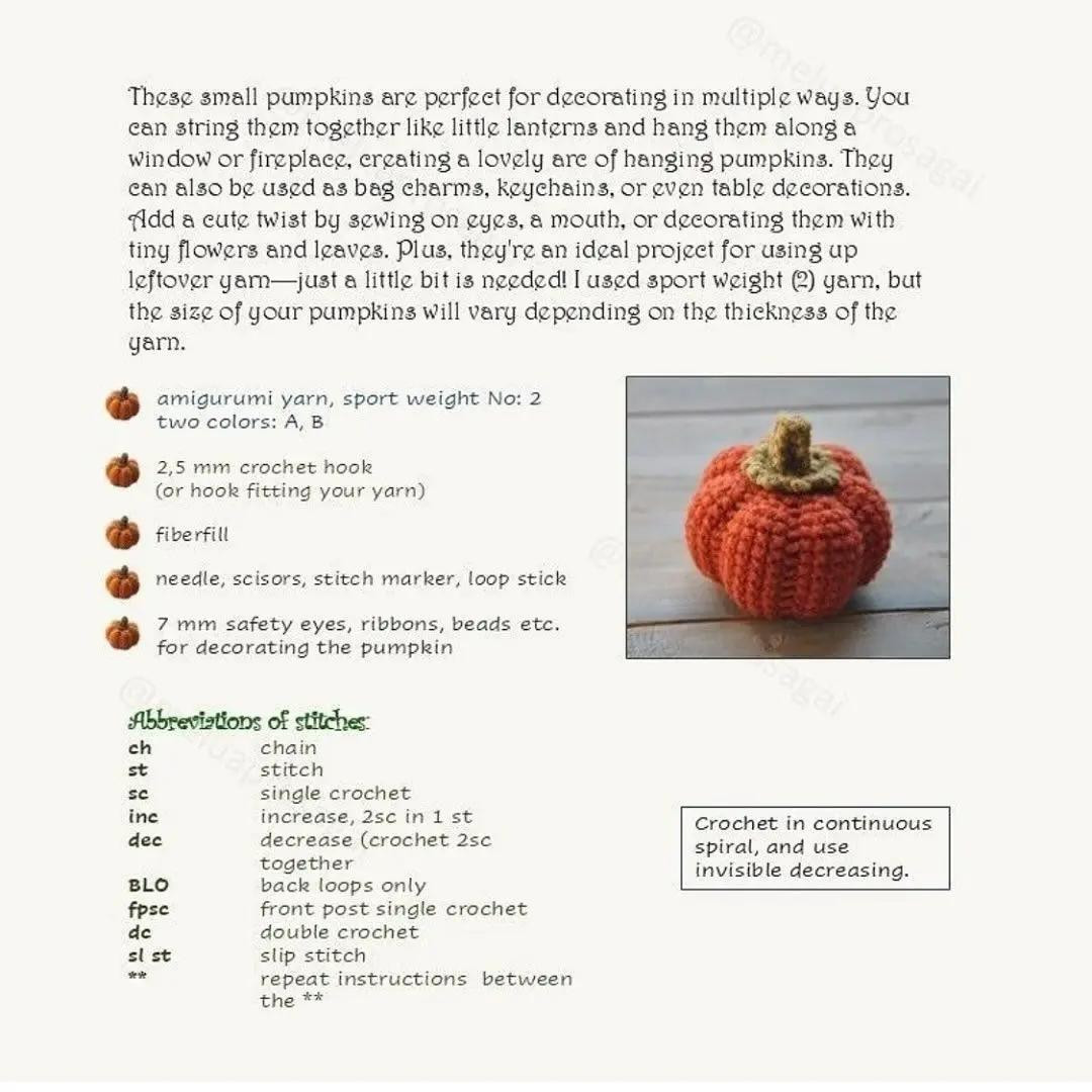 Free Pumpkin Keychain Pattern