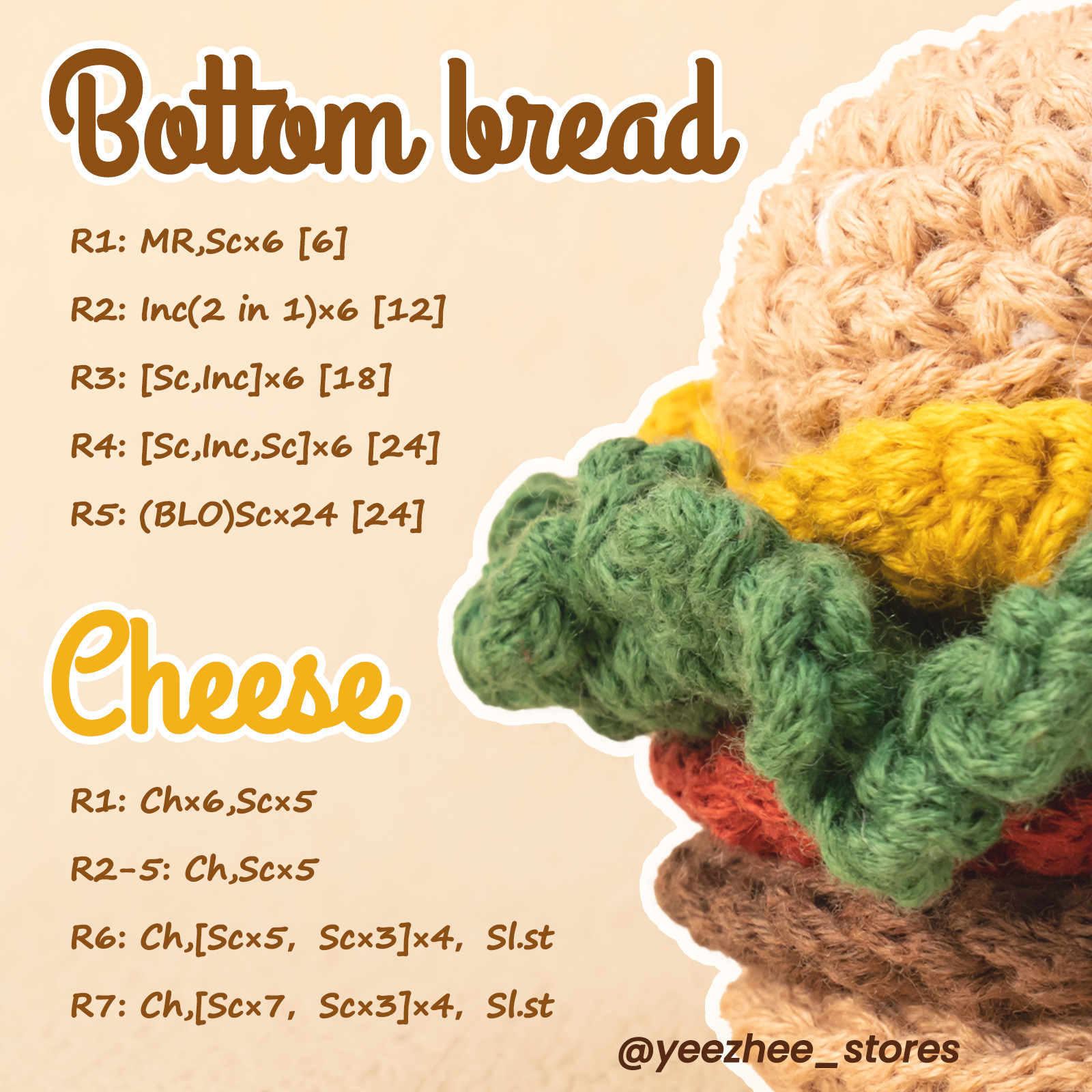 hamburger crochet pattern