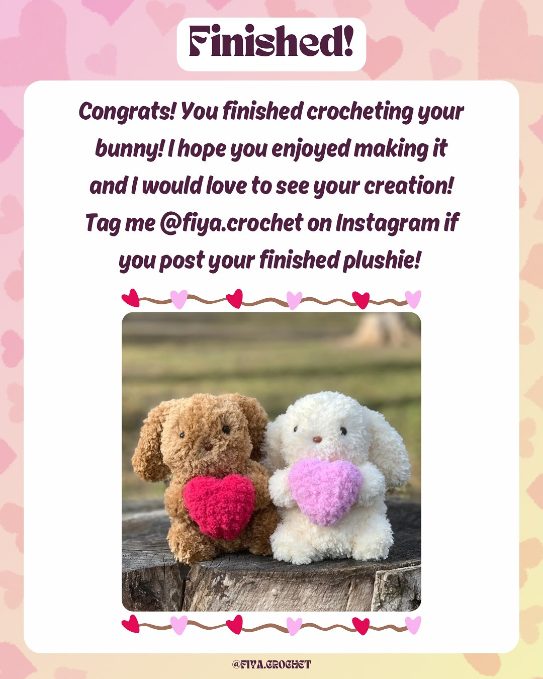 💗HEART BUNNY CROCHET PATTERN 💗