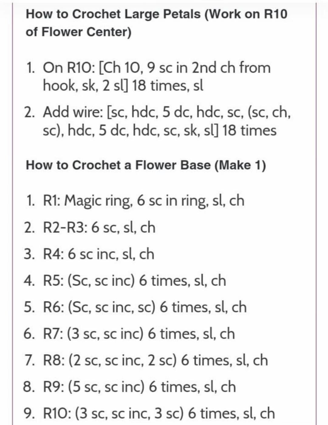 how to crochet a flower base sunflower